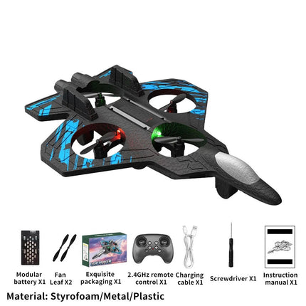 2026 Upgraded Skyriders RC Jet Stunt Fighter Jet LED Lights 360 Flip Foam Plane