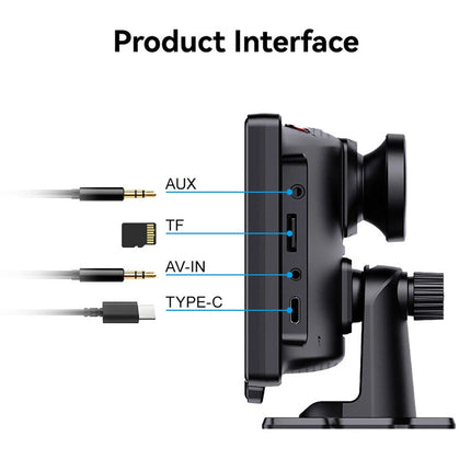 10.26" 4K Car Camera Wireless Apple CarPlay Android Auto FM Touch Screen Radio
