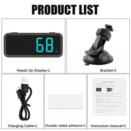 Mini LED Digital Speedometer  Car HUD Head Up Display MPH/KMH Universal