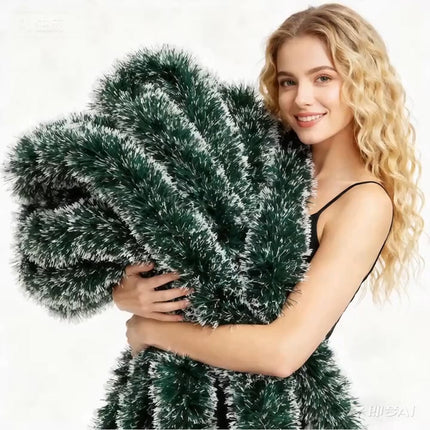 10 Pcs Christmas Tinsel Party Xmas Garland Decoration Tree Home Decor Ornaments Green