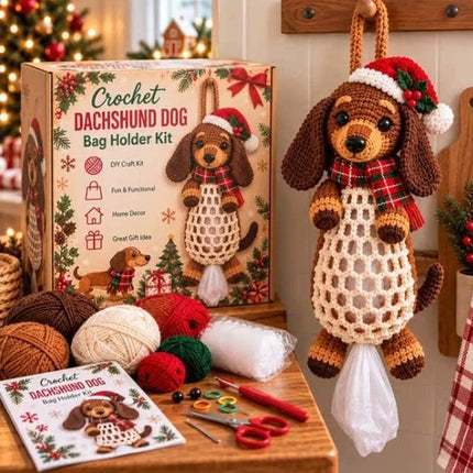 Crochet Animal Bag Holder Kit DIY Yarn Craft Grocery Bag Dispenser Home Decor