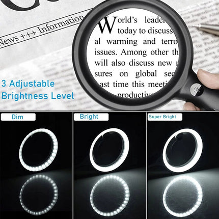 60X Magnifying Glass Magnifier Handheld Loupe Reading Optical Clarity With Light