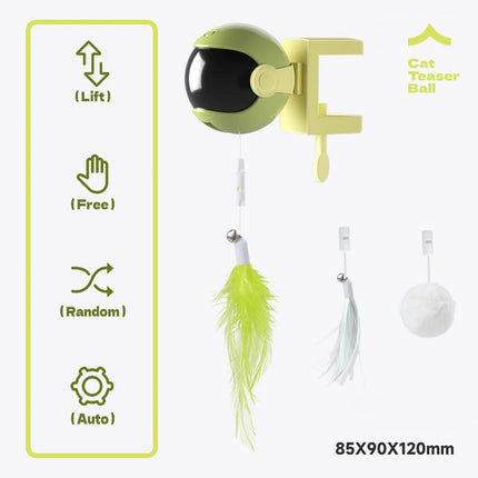 4PCS Cat Toy Kitten Smart Automatic Lifting Feather Teaser Electric Interactive (Green)