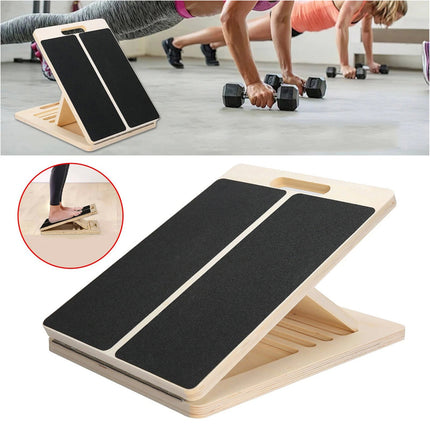 Adjustable Non-Slip Wooden Slant Board Incline Calf Stretcher Gym Exercise