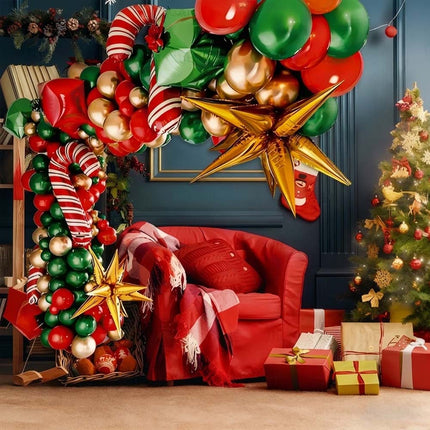 Christmas Balloon Garland Arch Kit Gift Box Balloons Foil Mylar Party Decor