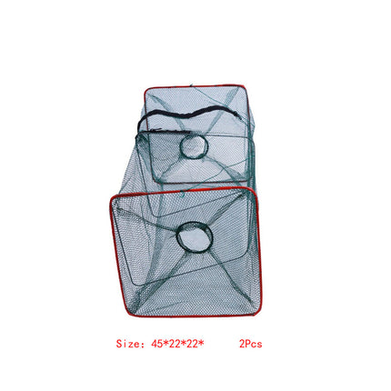 2 Pcs Crayfish Eel Live Crab Trap Net Shrimp Lobster Fishing Cage Collapsible Portable