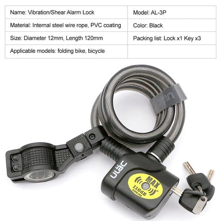 Cycling Bike Bicycle Anti Theft Alarm Lock Chain with Alarm Bike Security Alarm