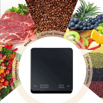 2x Digital Coffee Scale Timer Espresso USB High Precision Measures Kitchen Scale