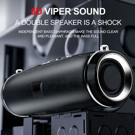 200W Portable Bluetooth Speaker IPX2 Waterproof Outdoor HIFI Pillar Speaker Subw