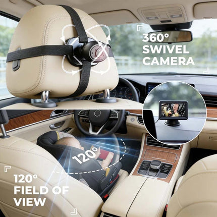 4.3" HD 1080P Car Camera Monitor Rear Facing Seat Night Vision Mirror