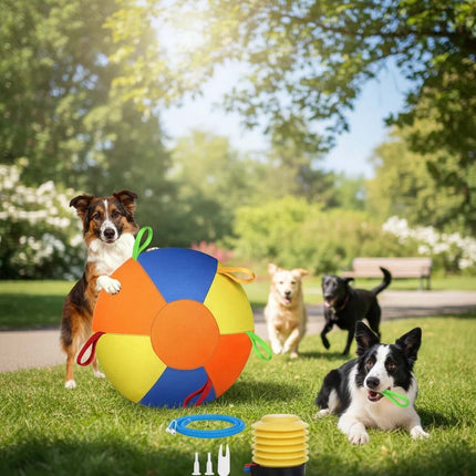 45Cm Jumbo Herding Ball Inflatable with Handle Cover & Pump for Dogs B