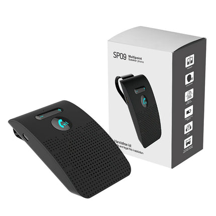 Car Bluetooth Handsfree Speaker Kit with Sun Visor Clip Mount Black Car Audio Receiver Clip-on Device