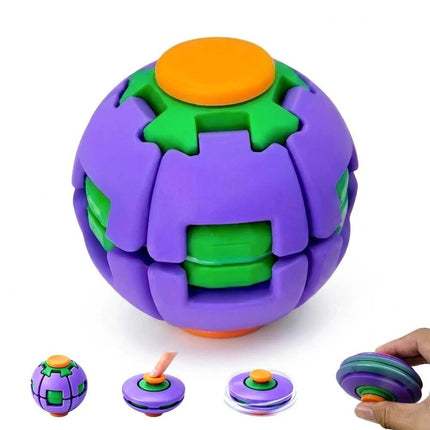 2Pcs Fidget Spinner Stress Relief Rotating Balls Finger Push Spin Auto Gyro Ball Toy Purple