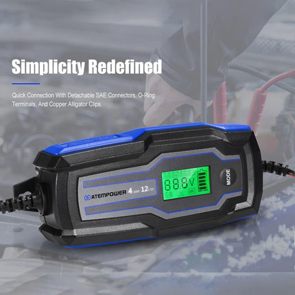 Smart Battery Charger Trickle 4A 6V/12V Automatic SLA AGM Car Truck Motorcycle