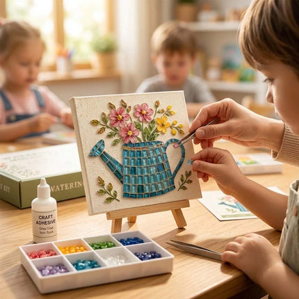 Watering Can Mosaic Art Kit Floral Watering Can DIY Mosaic Bead
