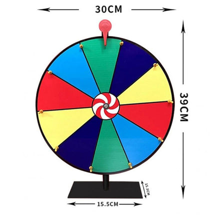12" Spinning Wheel for Prizes 10 Slots Color Prize Wheel with Heavy Duty Base