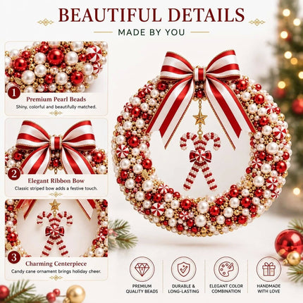 3D Fabric Poke Wreath DIY Kit Christmas Quilted Wreath Craft Kit Party Decor