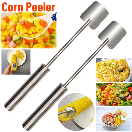 2x Stainless Steel Corn Peeler Serrated Corn Stripper Peelers Cob Shaver Cutter