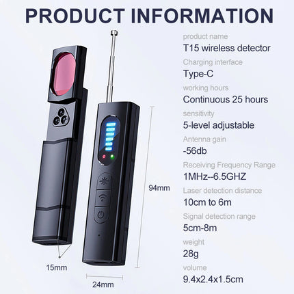 Hidden Camera Detector Anti Spy Bug Tracker Finder Scanner Device Hotel