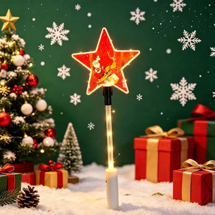 Energy-saving Christmas Glowing Stick Star Warm Light Handheld Luminous Toy Outdoor