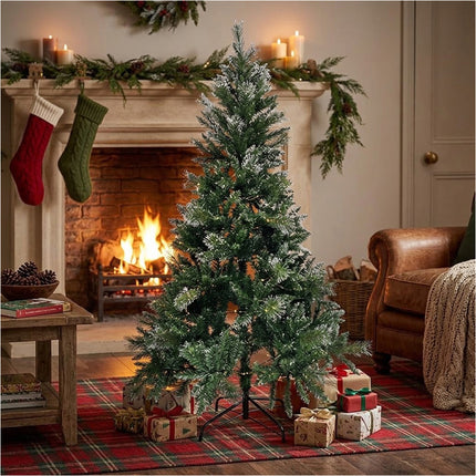 Christmas Tree 1.8M Xmas Trees Green Fluffy Tips Metal Stand Easy Assemble