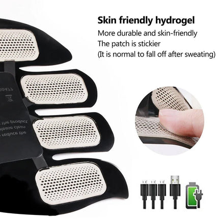 EMS Rechargeable Abdominal Arms Hips Stimulator Muscle Trainer For Gym Fitness 6 Mode 19 Intensity Red