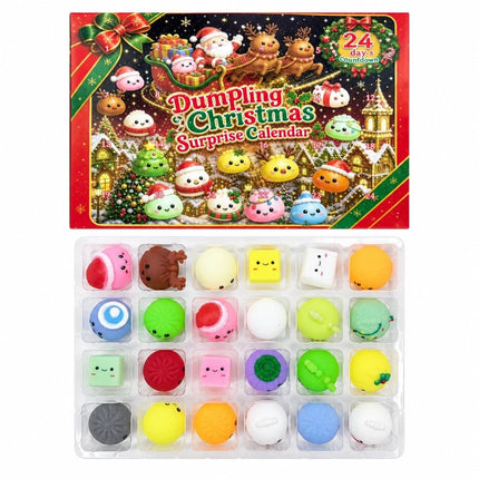 2026 Christmas Squi-shy Advent Calendar 24 Days Dumpling Toys  Xmas Gift