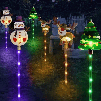 12Pcs Solar Christmas Stake Light LED Outdoor Waterproof Garden Walkway Decor