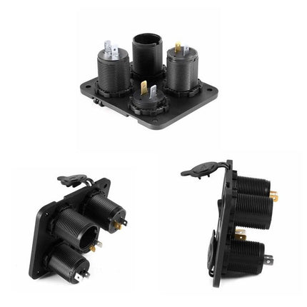 12V Switch Panel Car Cigarette Lighter Socket + Dual USB Port Charger +Voltmeter