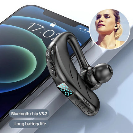 Trucker Handsfree Wireless Earpiece Bluetooth 5.2 Single Earphone Earbud Headset