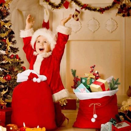 100x70cm Huge Santa Claus Gift Bag Red Candy Bag Plush Storage Pouch Holiday Gifts