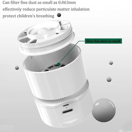 White Rechargeable Portable Mini Desktop Vacuum Cleaner Powerful Sweeping Desk Table