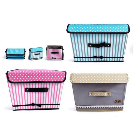 Foldable Storage Box Fabric Cube Home Clothes Organizer with Cover
