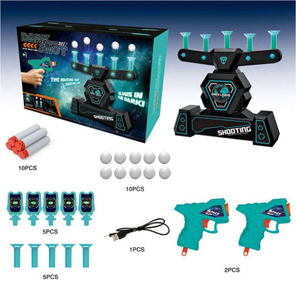 2-in-1 Electric Hover Shot Target Set with Glow-in-Dark Darts for Family Party