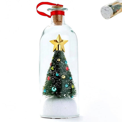 Christmas Tree Message in a Bottle with LED Voice Recording Message Decors  （1PCS Green）