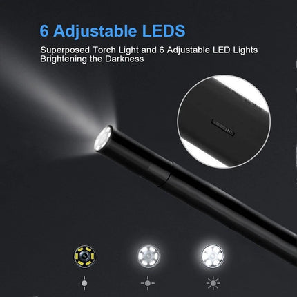 WIFI Endoscope HD 5MP Borescope Inspection Camera Waterproof For iPhone Android 2M