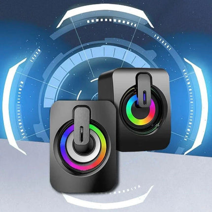 Surround Sound System LED Speakers Gaming Bass USB Wired for Computer PC OD