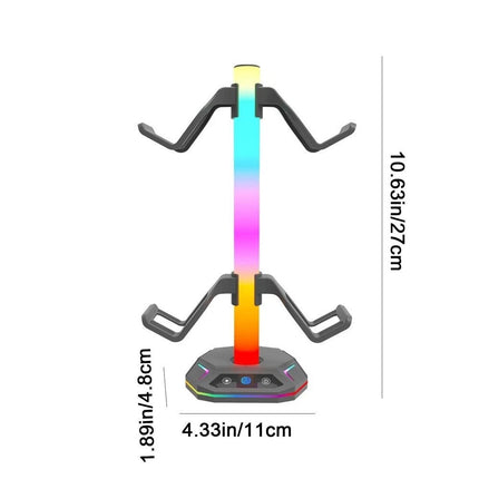 RGB Gaming Headphone Stand Headset Hanger Holder Rack Desktop Display Holder AU