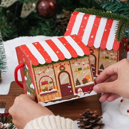 10Pcs Snowman Printed Christmas House Gift Boxes New Year Party