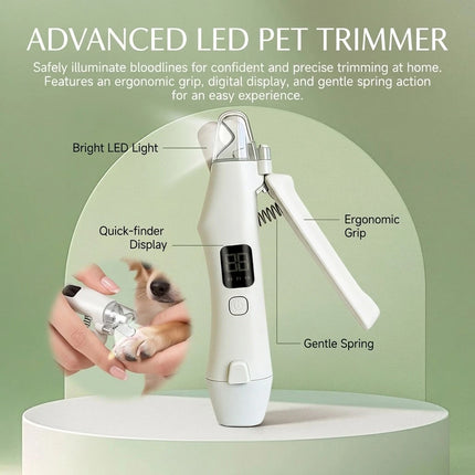 Electric Pet Nail Grinder Low Noise Dog Cat Claw Trimmer Grooming Tool 1 Pack