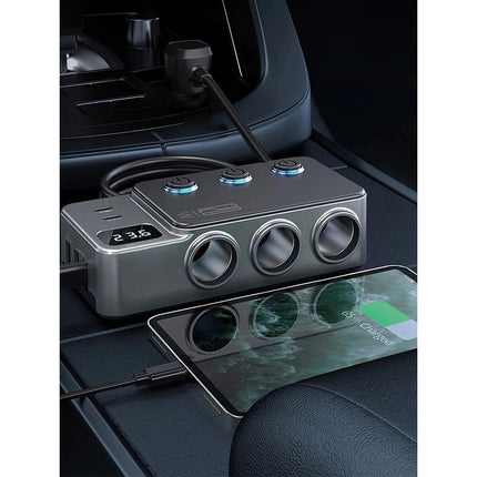 Car Charger Adapter 120W Cigarette Lighter Splitter 8 in 1 QC PD for Car Vehicle