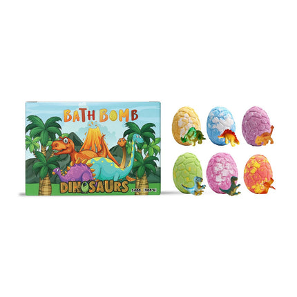 6Pcs Dinosaur Egg Bath Bombs For With Surprise Toys Inside Bath Salt Ball