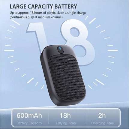 Wearable Bluetooth Speaker Clip-On Wireless Portable Speaker Built-in Mics
