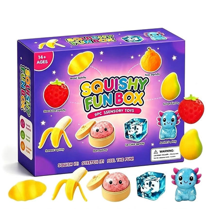 8-Piece Set Mystery Squishy Box Malt Sugar Stress Relief Fidget Toys   (Type#A-8PCS)