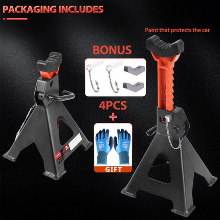 2PCS 3T Car Adjustable Truck Jack Stands Steel Lift Hoist Ratchet Duty Heavy