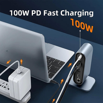 12 Ports HD/VGA/Audio/TF card/USB 3.0/PD 100W Fast Charging Charger Dock Station