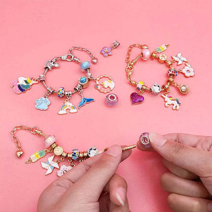 24Pcs Unicorn Christmas Charm DIY Bracelet Advent Calendar Jewelry Kit Set Gift