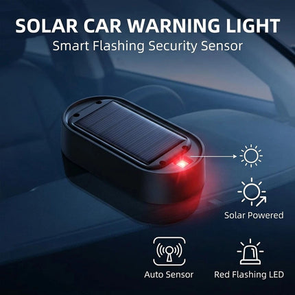 Solar Power Car LED Fake Dummy Alarm Warning Security Anti Theft Flashing Light
