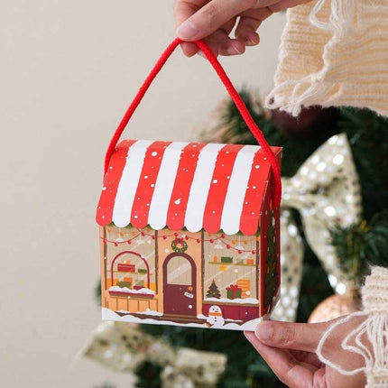 10Pcs Snowman Printed Christmas House Gift Boxes New Year Party