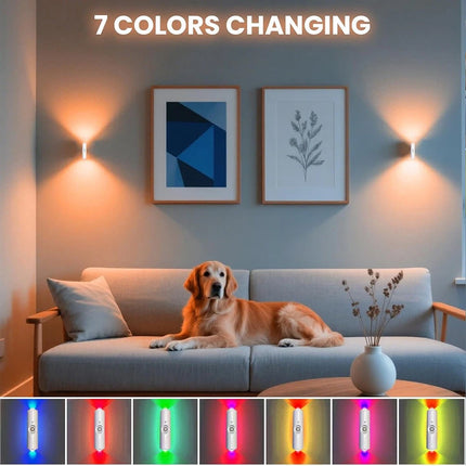 4Pcs USB Rechargeable Motion Sensor LED Night Light Wall Indoor Wireless Lamp Up-Down